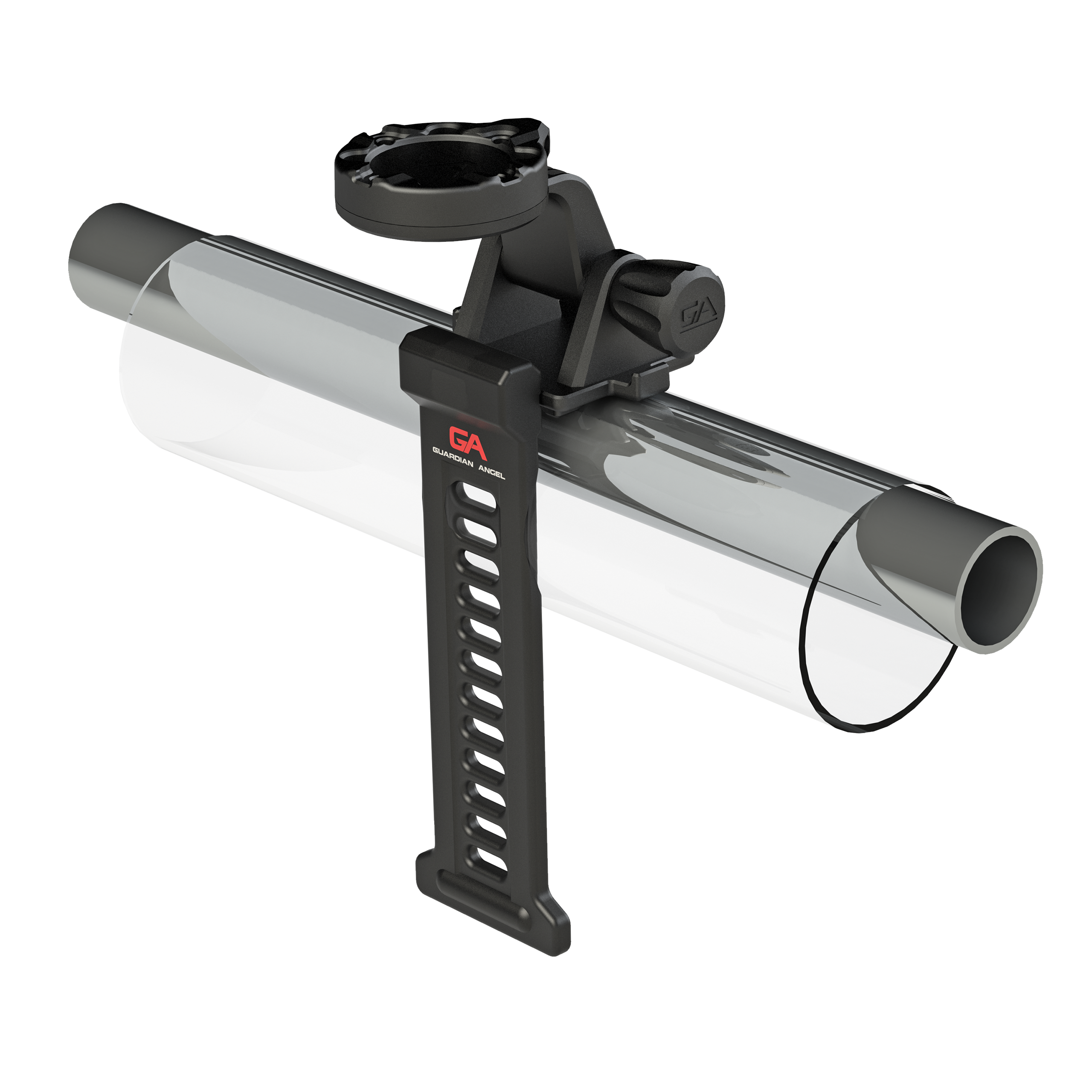 rail mount with rubber strap for guardian angel devices